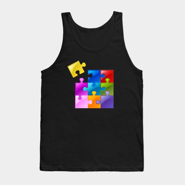 Puzzle pieces Tank Top by DigiToonsTreasures